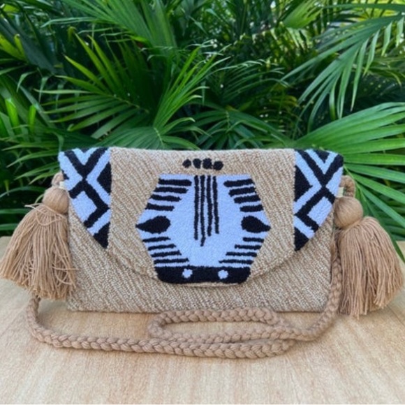 Eklectyc Bags Safari Inspired Handknit Shoulder Bag Handmade Boho